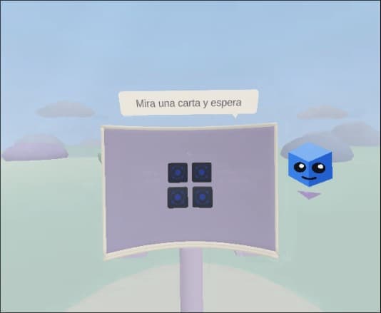Juego de parejas: imagen del entorno virtual de VRET