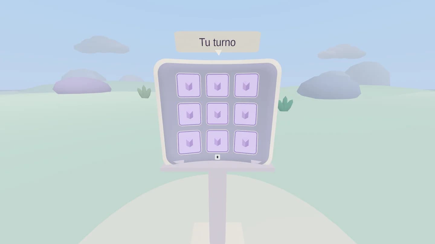 Secuencia de cuadrados: imagen del entorno virtual de VRET