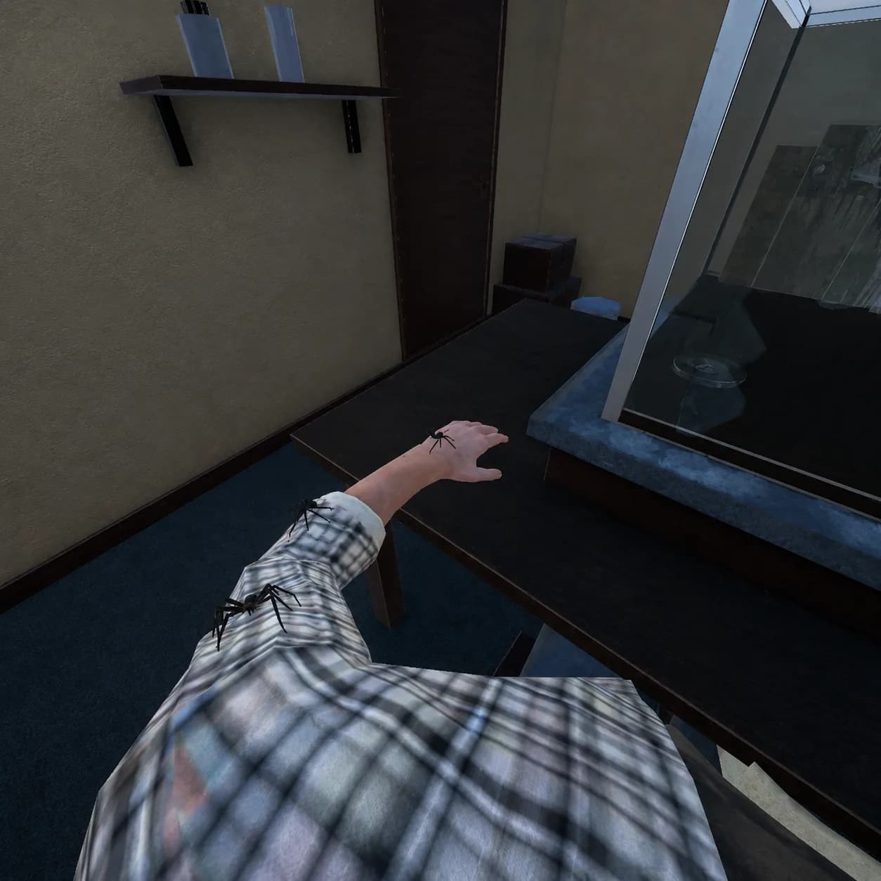 Sala de arañas: imagen del entorno virtual de VRET