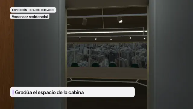 Ascensor residencial: imagen del entorno virtual de VRET